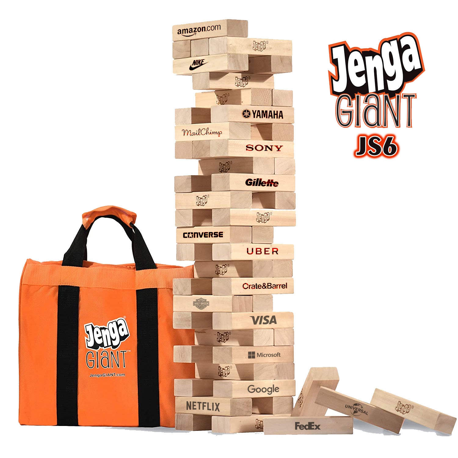 Jenga® Giant™ Custom™ 4' JS6 Game Engraved, Branded or Personalized