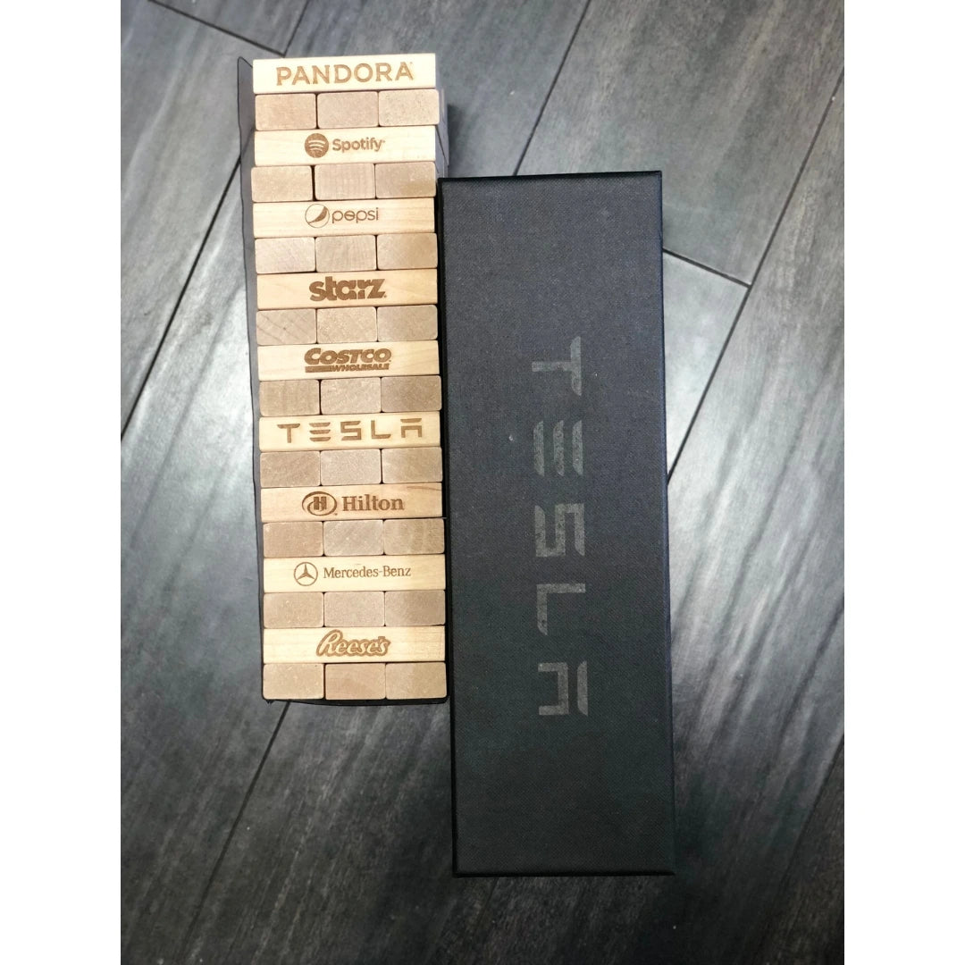 Custom Jenga Classic Game with Logos and Custom Branded Box